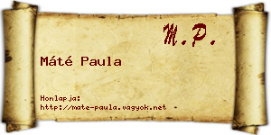 Máté Paula névjegykártya