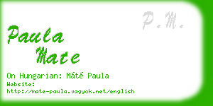 paula mate business card